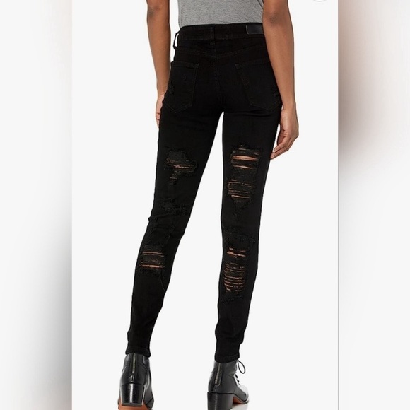 NWT Dollhouse high-rise skinny black distressed jeans size: 22W - Picture 2 of 14